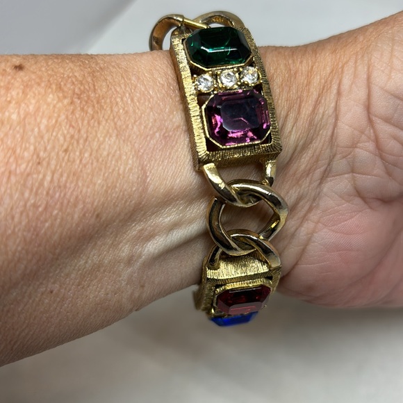 Large octagon rhinestone bracelet - Picture 7 of 13